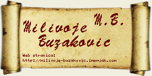 Milivoje Buzaković vizit kartica